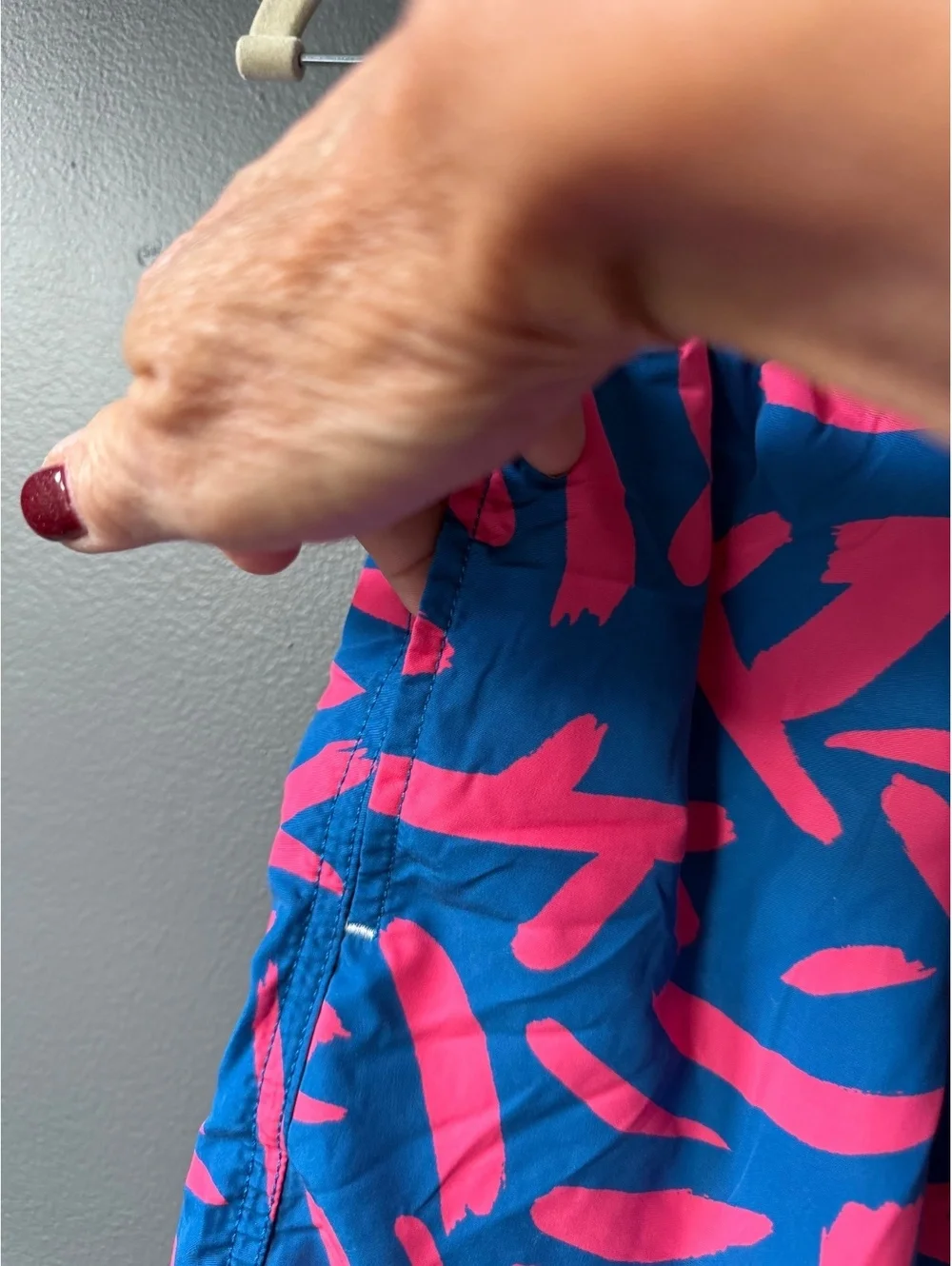 J.Crew Swimwear Men's Swim Shorts Blue and Pink Size 10